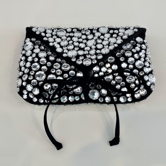 SONIA RYKIEL PARIS BLACK CRYSTAL CONVERTIBLE CLUTH - Picture 10 of 16